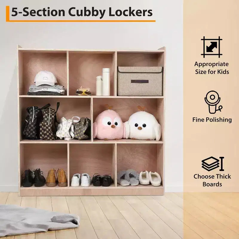 Mobiletto rosa con 8 scomparti per bambini con ruote bloccabili e angoli arrotondati per sala giochi, camera da letto, aula scolastica