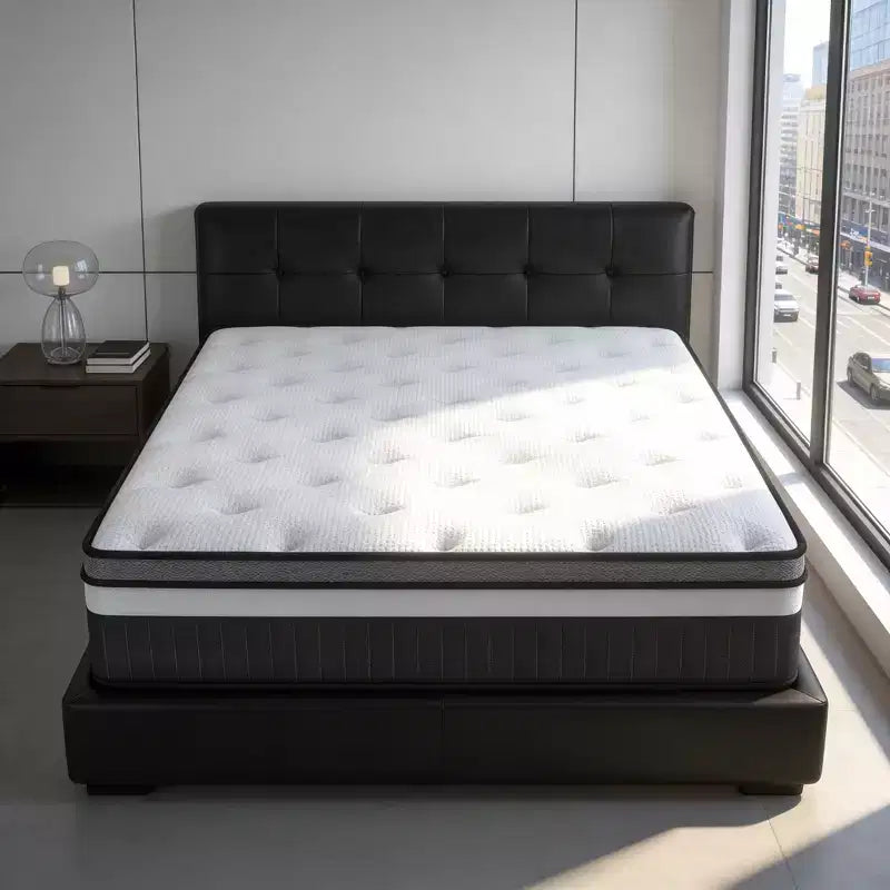 14 Inch Queen Mattress in a Box, Gel Memory Foam & Individually Wrapped Pocket Coils, Medium Firm, Cooling, CertiPUR-US Certified