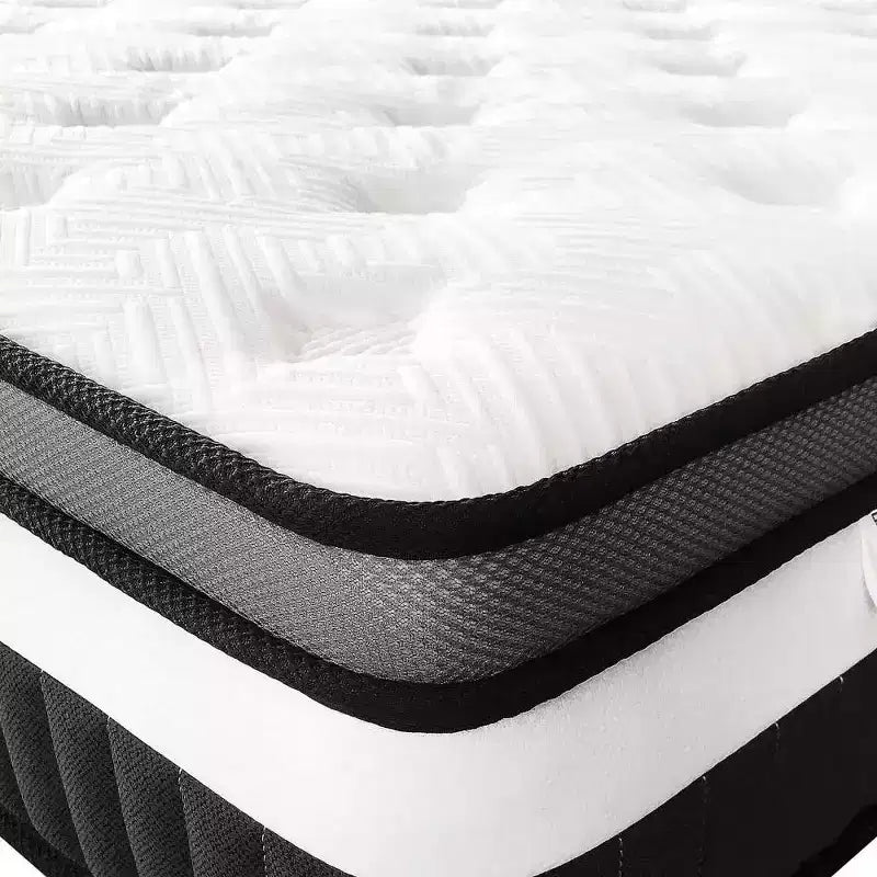 Materasso Queen da 14 Pollici in Scatola, Memory Gel e Molle Insacchettate Indipendenti, Sostenuto, Rinfrescante, Certificato CertiPUR-US