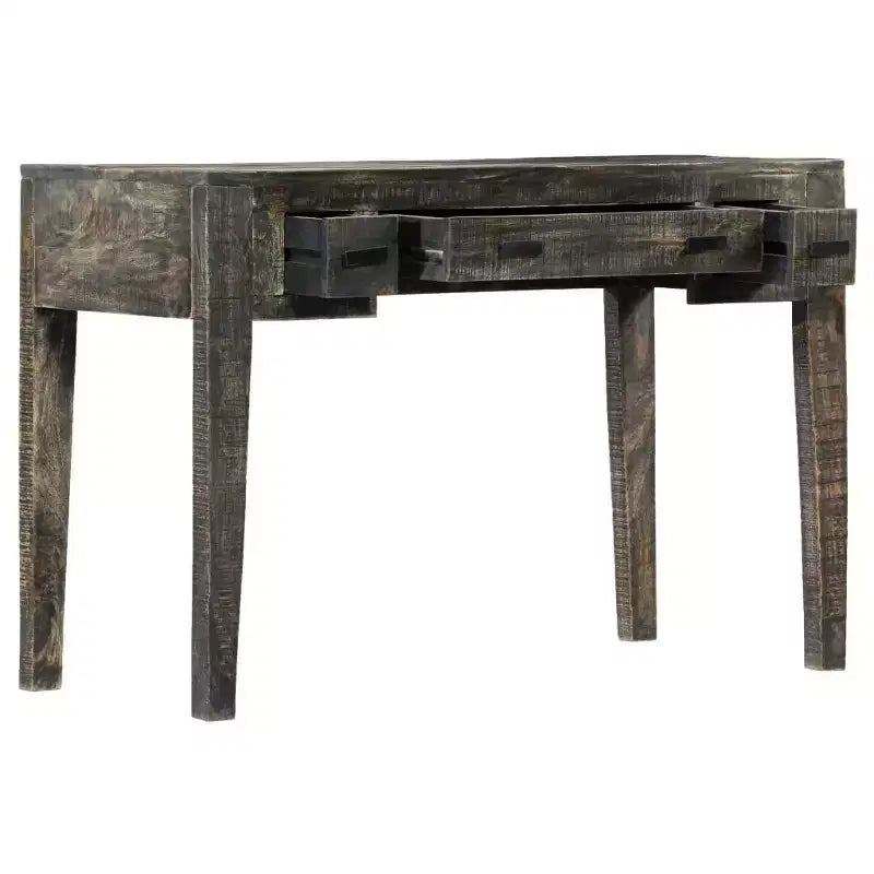 Scrivania Nera 110x50x75 cm Legno Massello di Mango