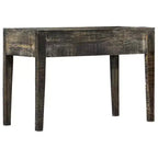Scrivania Nera 110x50x75 cm Legno Massello di Mango