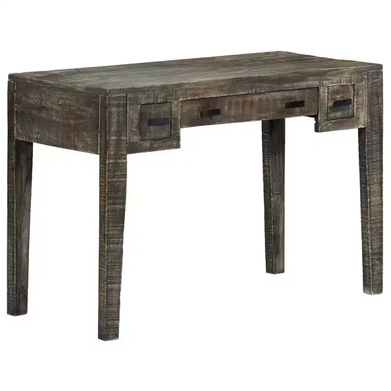 Scrivania Nera 110x50x75 cm Legno Massello di Mango