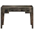 Scrivania Nera 110x50x75 cm Legno Massello di Mango