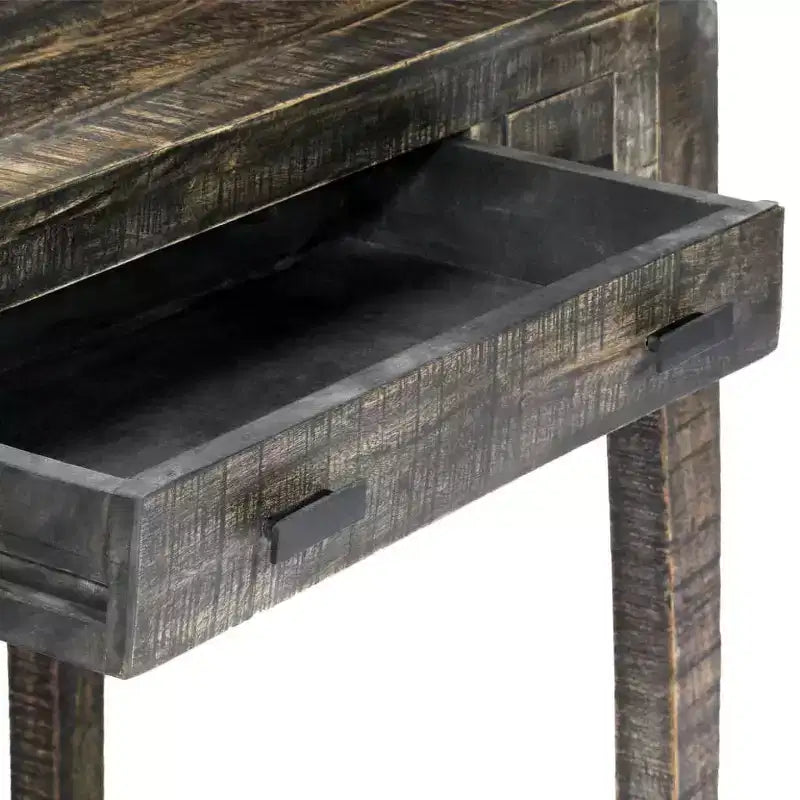 Scrivania Nera 110x50x75 cm Legno Massello di Mango