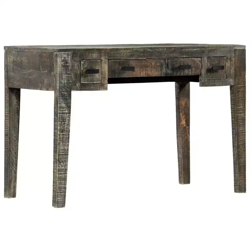 Scrivania Nera 110x50x75 cm Legno Massello di Mango