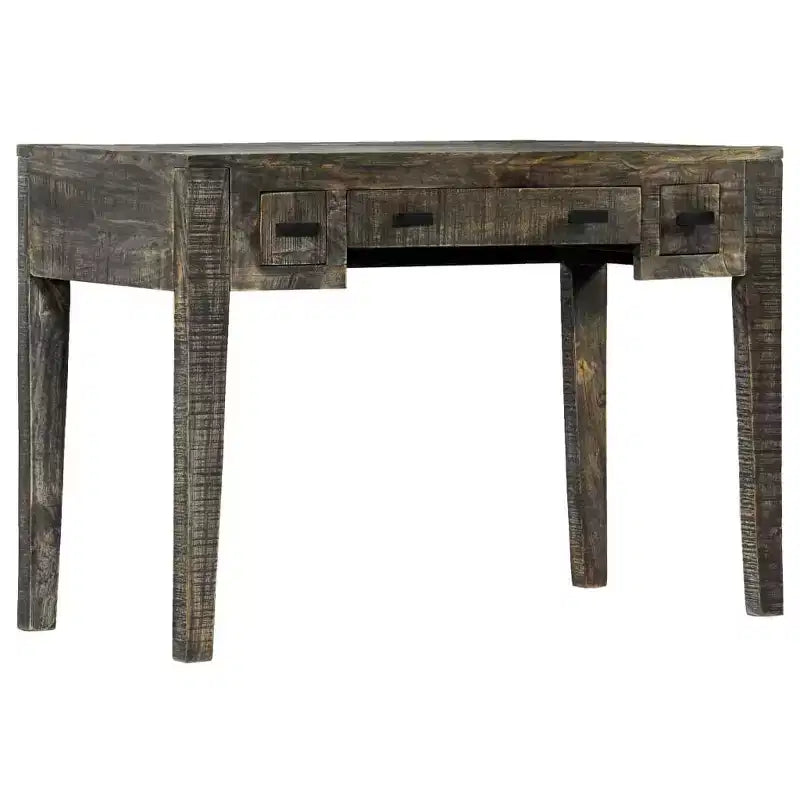 Scrivania Nera 110x50x75 cm Legno Massello di Mango