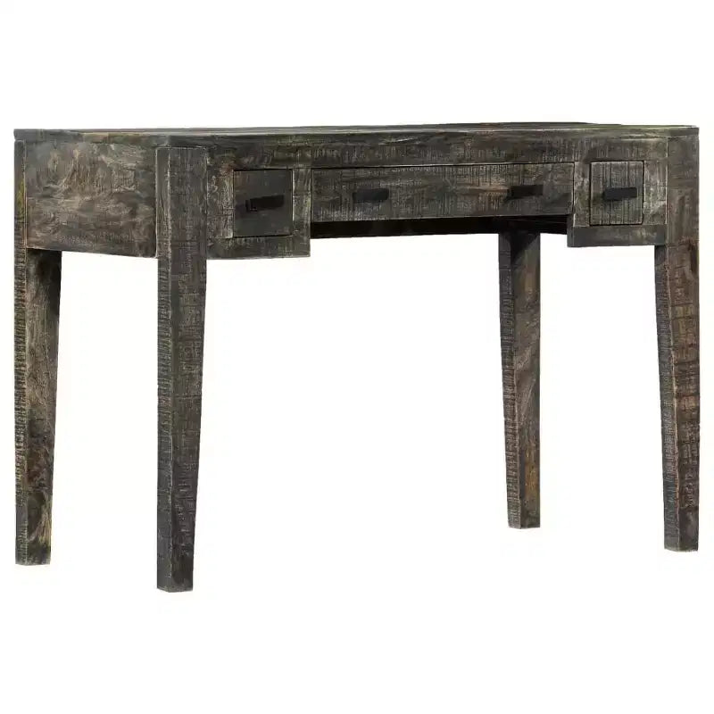 Scrivania Nera 110x50x75 cm Legno Massello di Mango