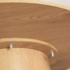 Tavolo da pranzo rotondo da 5 pezzi e 4 sedie imbottite, tavolo a piedistallo moderno in legno per cucina, angolo colazione o sala da pranzo