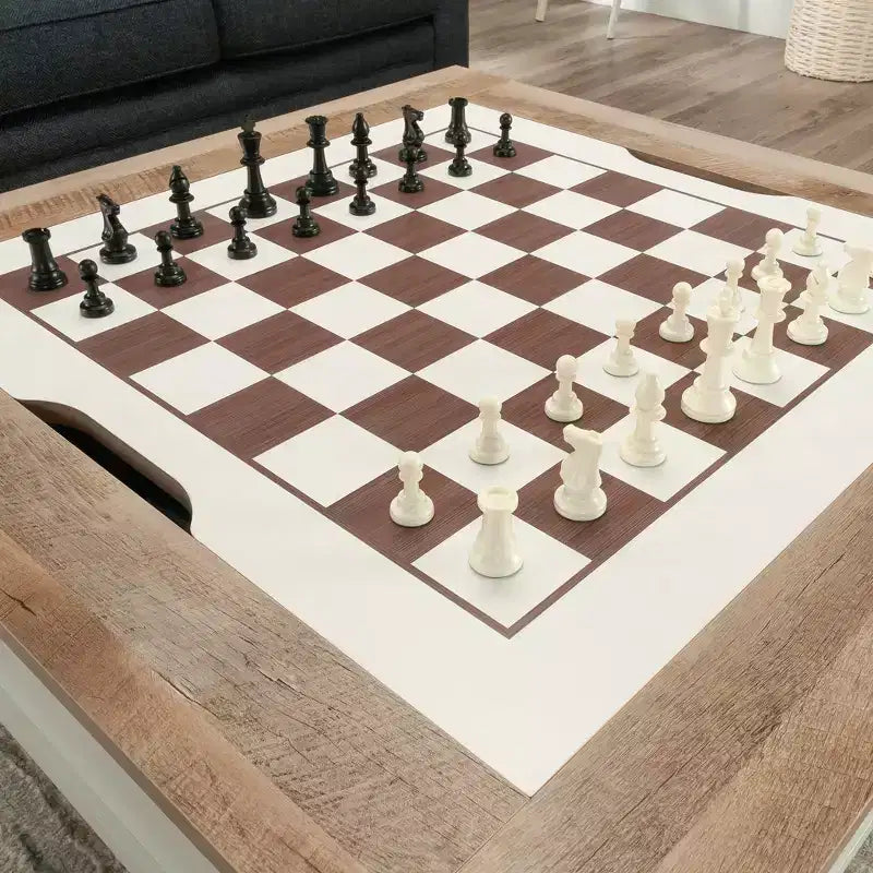Tavolino Moderno Quadrato con Piano da Gioco e Contenitore Nascosto