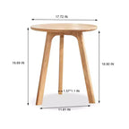 TUYOHW Tavolino Moderno con Struttura in Legno di Quercia al 100%, Tavolino Basso da 45 cm per Soggiorno, Tavolino Laterale Rotondo Rustico, Facile da Montare, Naturale