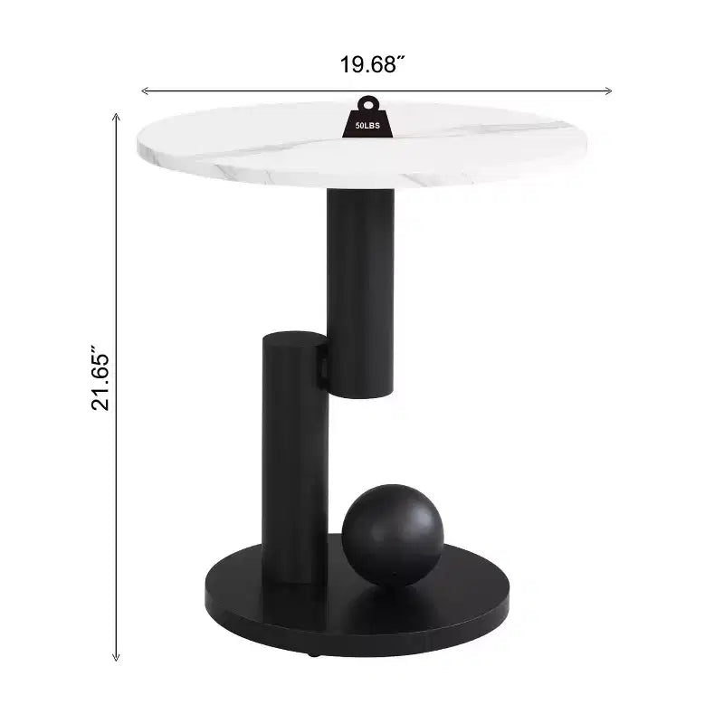 Tavolino nido moderno da 2, tavolino da caffè ovale per soggiorno, tavolino rotondo con cassetto, tavolino da cocktail con contenitore, nero/bianco