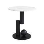 Tavolino nido moderno da 2, tavolino da caffè ovale per soggiorno, tavolino rotondo con cassetto, tavolino da cocktail con contenitore, nero/bianco