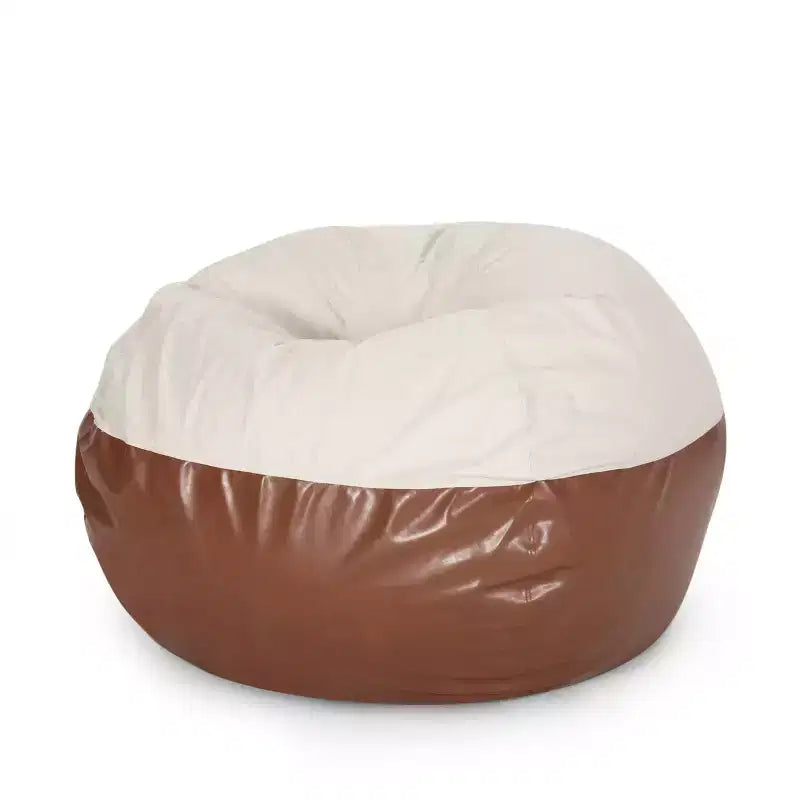 Poltrona Sacco Rotonda da 5 FT, Poltrona da Pavimento a Sacco in Ecopelle, Comoda Poltrona Divano per Soggiorno, Camera da Letto