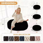 Poltrona sacco gigante con memory foam, poltrona da pavimento divano con rivestimento in flanella, poltrone sacco da gaming per adulti per soggiorno, nero
