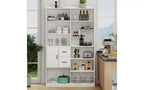 TUYOHW Libreria Alta a 4 Livelli con 10 Cubi e 3 Ante, Libreria a Scaffale Aperto con Armadietto, Scaffali in Legno per Soggiorno, Ufficio