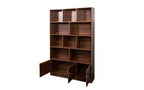 TUYOHW Libreria Alta a 4 Livelli con 10 Cubi e 3 Ante, Libreria a Scaffale Aperto con Armadietto, Scaffali in Legno per Soggiorno, Ufficio