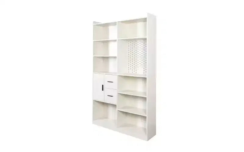 TUYOHW Libreria Alta a 4 Livelli con 10 Cubi e 3 Ante, Libreria a Scaffale Aperto con Armadietto, Scaffali in Legno per Soggiorno, Ufficio