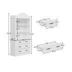 Credenza dispensa cucina autoportante, mobile contenitore da cucina con 4 cassetti/scaffali aperti, mobile organizer per cucina e angolo caffè