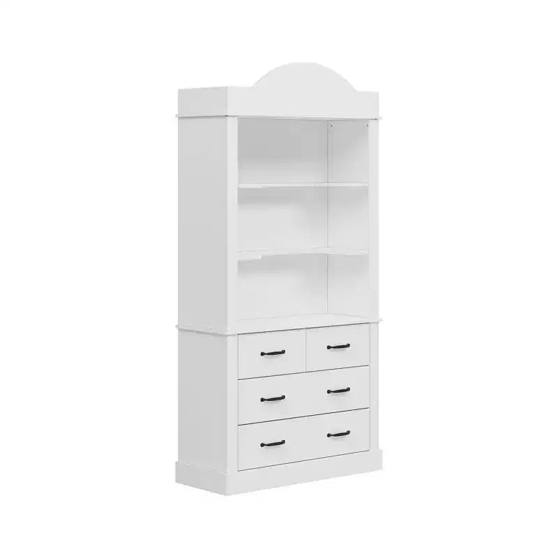 Credenza dispensa cucina autoportante, mobile contenitore da cucina con 4 cassetti/scaffali aperti, mobile organizer per cucina e angolo caffè