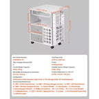 VEVOR Carrello e Tavolo portaoggetti Rotante per Artigianato, Compatibile con Macchine Cricut, Workstation per Organizzazione Tavolo da Artigianato con 2 porte USB e Prese, Bianco