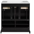 Mobile bagno da 76 cm con lavabo, armadietto da bagno con cassetti e ante a chiusura ammortizzata, nero