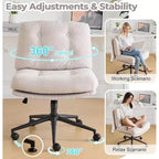 Sedia Criss Cross Cloud, Comoda Sedia da Scrivania con/senza Ruote in Velluto a Coste, Moderna Sedia Girevole Grigio Chiaro