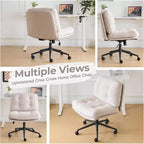 Sedia Criss Cross Cloud, Comoda Sedia da Scrivania con/senza Ruote in Velluto a Coste, Moderna Sedia Girevole Grigio Chiaro