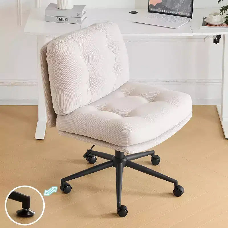 Sedia Criss Cross Cloud, Comoda Sedia da Scrivania con/senza Ruote in Velluto a Coste, Moderna Sedia Girevole Grigio Chiaro