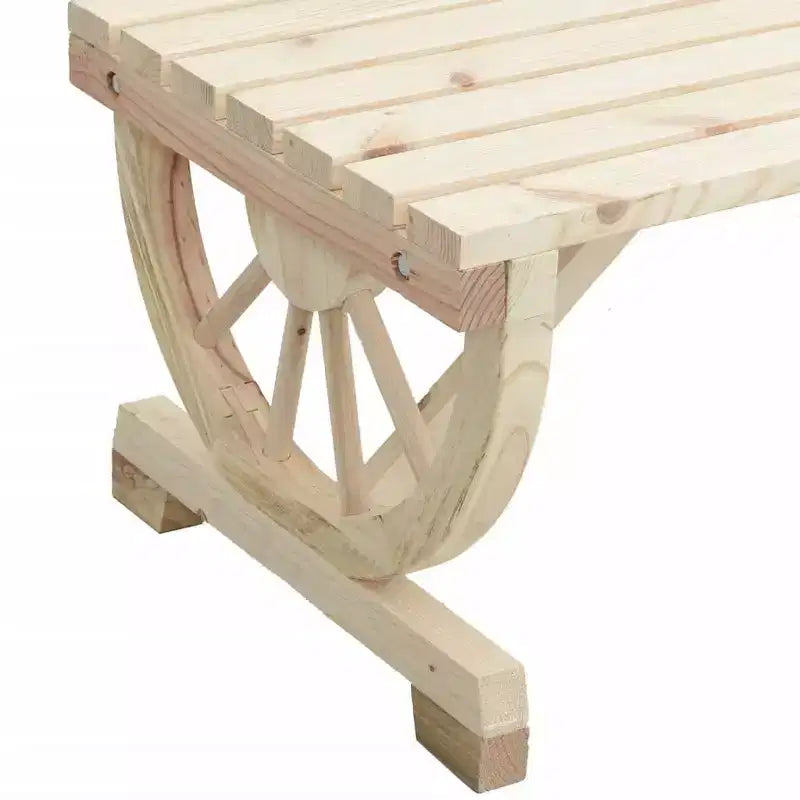 Tavolino da caffè da giardino marrone in legno massello di abete