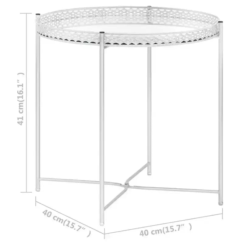 Tavolino argento 39,9x39,9x40,9 Vetro