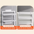 Organizzatore regolabile da dispensa da appendere alla porta a 6 ripiani, in metallo resistente, con cestini rimovibili