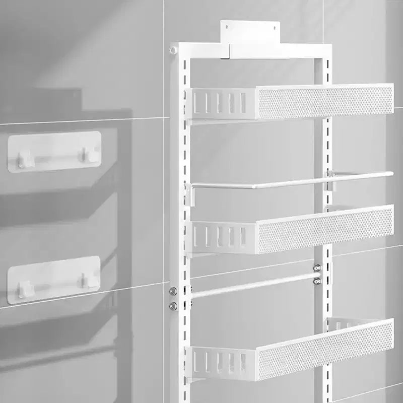 Organizzatore regolabile da dispensa da appendere alla porta a 6 ripiani, in metallo resistente, con cestini rimovibili
