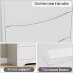 Comò in legno a 3 cassetti, Armadio moderno alto con contenitore profondo, Cassettiera grande con piano largo, Cassettiera lunga per camera da letto