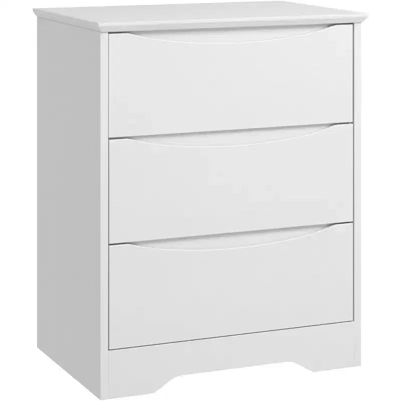 Comò in legno a 3 cassetti, Armadio moderno alto con contenitore profondo, Cassettiera grande con piano largo, Cassettiera lunga per camera da letto