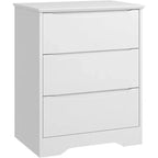 Comò in legno a 3 cassetti, Armadio moderno alto con contenitore profondo, Cassettiera grande con piano largo, Cassettiera lunga per camera da letto