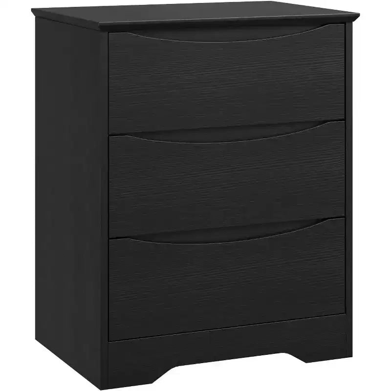 Comò in legno a 3 cassetti, Armadio moderno alto con contenitore profondo, Cassettiera grande con piano largo, Cassettiera lunga per camera da letto