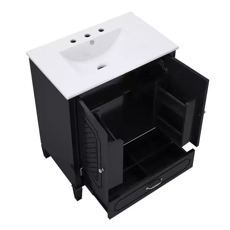 Mobile bagno doppio lavabo da 60 pollici in legno, mobiletto contenitore per bagno con doppio lavabo, grandi mobiletti da bagno a terra con cassetto