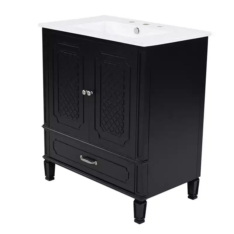 Mobile bagno doppio lavabo da 60 pollici in legno, mobiletto contenitore per bagno con doppio lavabo, grandi mobiletti da bagno a terra con cassetto