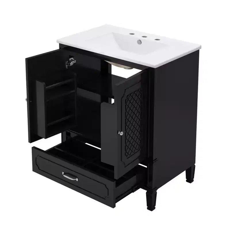 Mobile bagno doppio lavabo da 60 pollici in legno, mobiletto contenitore per bagno con doppio lavabo, grandi mobiletti da bagno a terra con cassetto