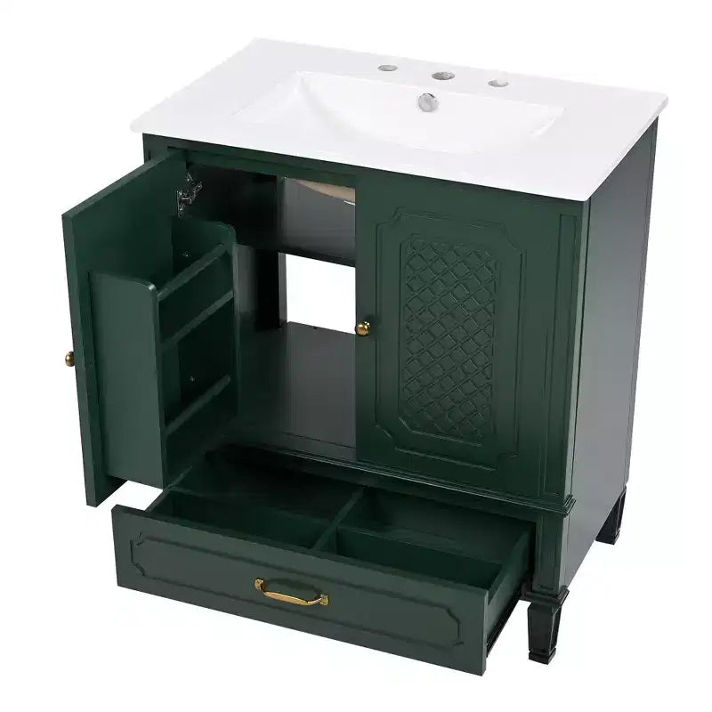 Mobile bagno doppio lavabo da 60 pollici in legno, mobiletto contenitore per bagno con doppio lavabo, grandi mobiletti da bagno a terra con cassetto