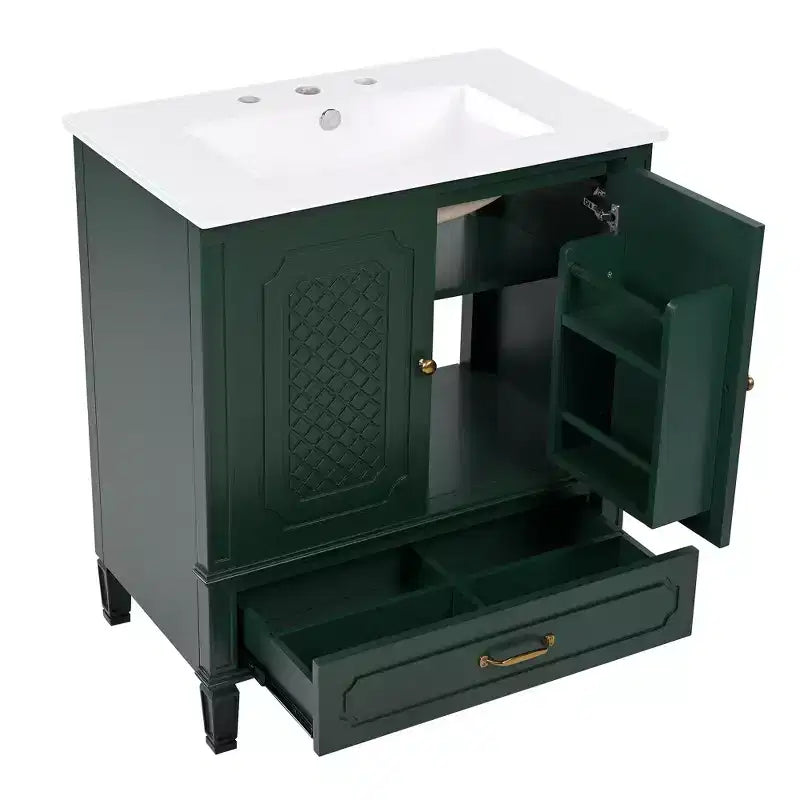 Mobile bagno doppio lavabo da 60 pollici in legno, mobiletto contenitore per bagno con doppio lavabo, grandi mobiletti da bagno a terra con cassetto