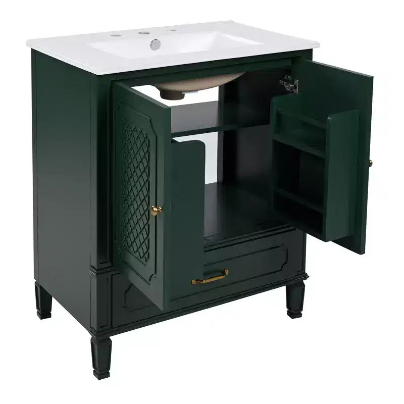 Mobile bagno doppio lavabo da 60 pollici in legno, mobiletto contenitore per bagno con doppio lavabo, grandi mobiletti da bagno a terra con cassetto