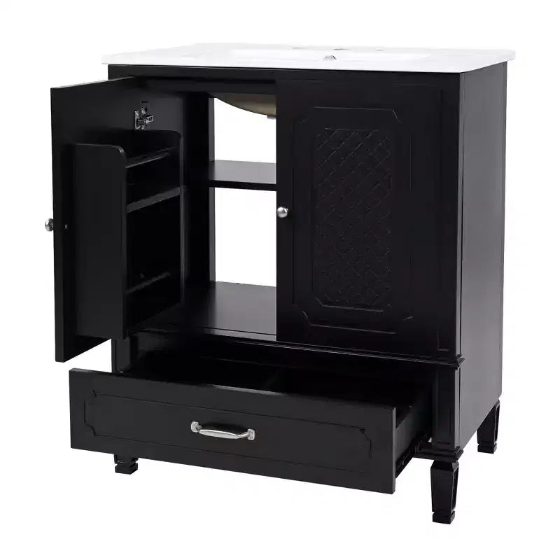 Mobile bagno doppio lavabo da 60 pollici in legno, mobiletto contenitore per bagno con doppio lavabo, grandi mobiletti da bagno a terra con cassetto