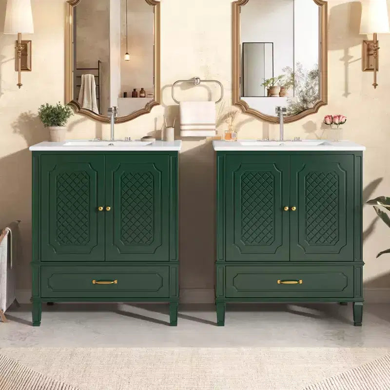 Mobile bagno doppio lavabo da 60 pollici in legno, mobiletto contenitore per bagno con doppio lavabo, grandi mobiletti da bagno a terra con cassetto