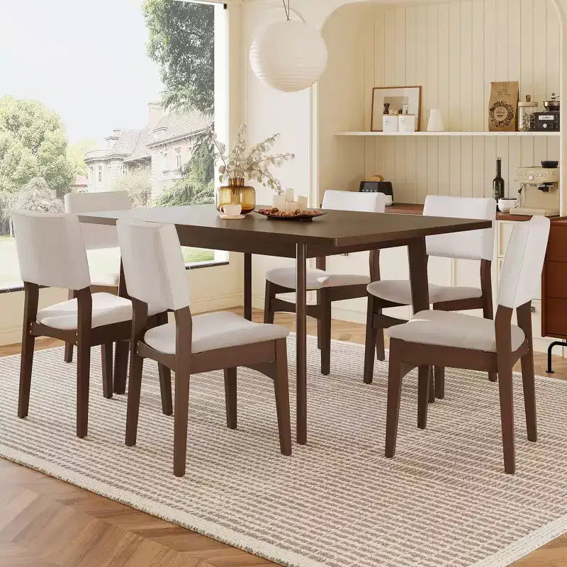 Tavolo da pranzo rustico in stile fattoria con struttura in legno massello, tavolo da pranzo moderno minimalista per cucina, sala da pranzo, soggiorno