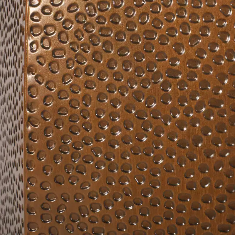 Tavolino Moderno Geometrico Anticato Spazzolato in Ferro Martellato Bronzo - Nessun Assemblaggio, Resistente a Macchie e Graffi