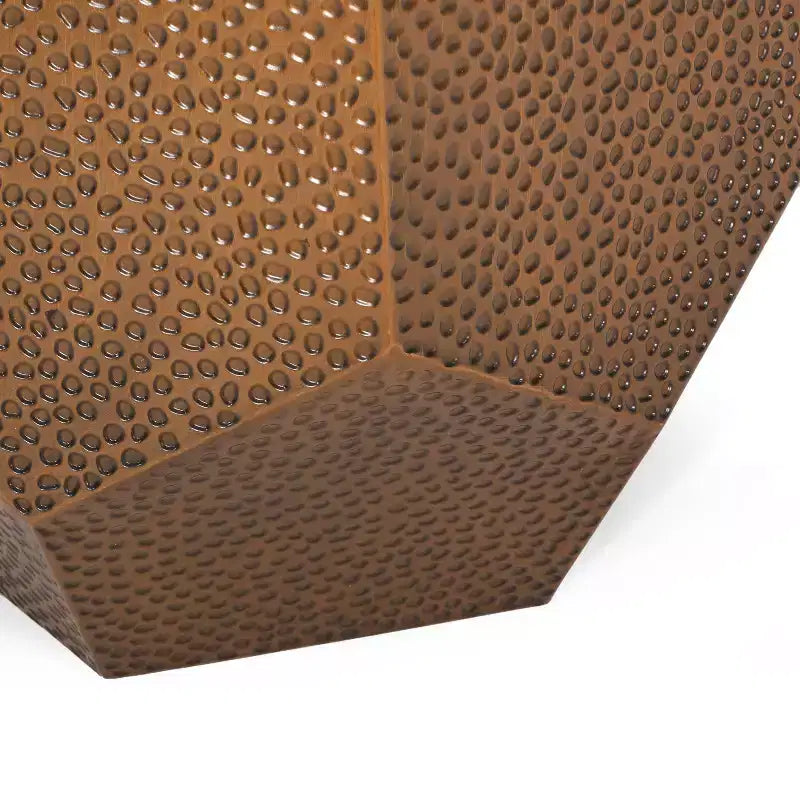 Tavolino Moderno Geometrico Anticato Spazzolato in Ferro Martellato Bronzo - Nessun Assemblaggio, Resistente a Macchie e Graffi