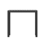 Tavolo da pranzo quadrato per patio, per 4 persone, da interno/esterno, per tutte le stagioni, con struttura in acciaio e piano a doghe in poly resina - Nero