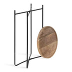 Tavolino rotondo in metallo, 16x16x25, naturale e nero