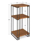 Tavolino da tè quadrato in legno, 12x12x30, Marrone